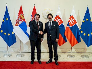 Fotogaléria k článku "Predseda vlády SR Robert Fico sa stretol s ministrom obrany Srbska Bratislavom Gašićom"