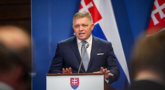 Predseda vlády SR Robert Fico na odbornej konferencii o strategickej spolupráci medzi spoločnosťami JAVYS, newcleo a VUJE