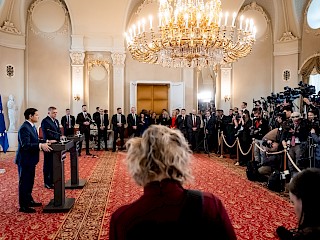 Fotogaléria k článku "Predseda vlády SR Robert Fico rokoval s ministrom zahraničných vecí USA Marcom Rubiom"